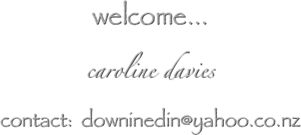 welcome...
caroline davies
contact:  downinedin@yahoo.co.nz
